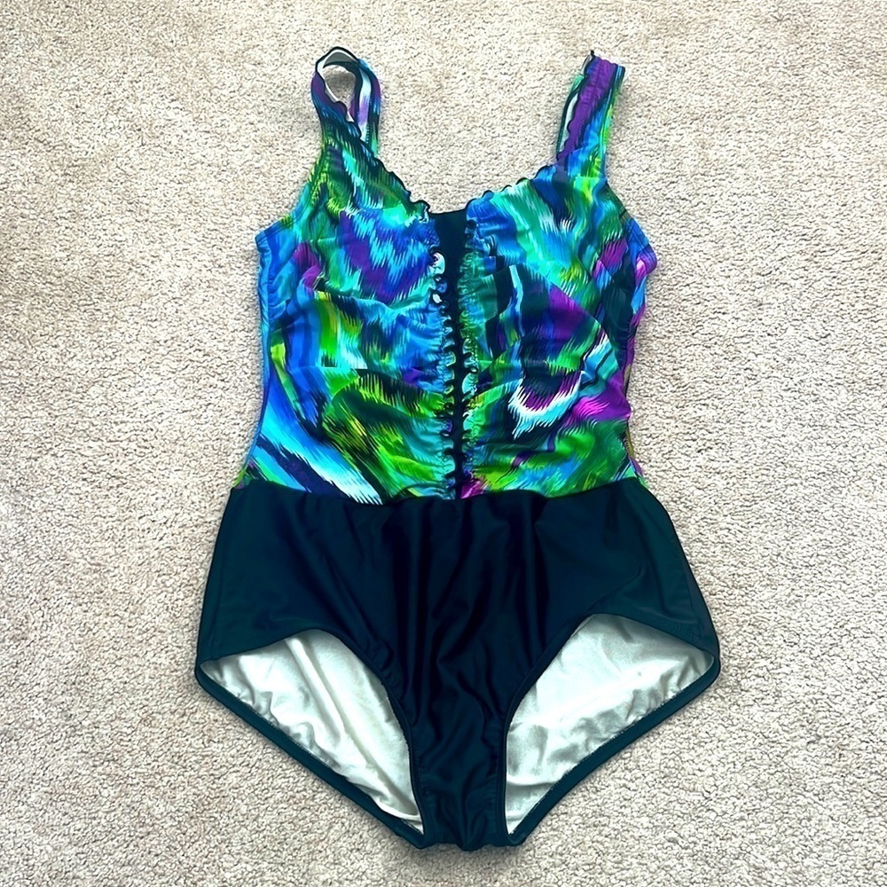 Maxine of Hollywood Watercolor One Piece Swimsuit